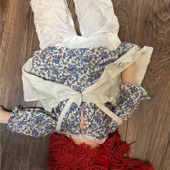 Floral Rag Doll with Red Hair Raggedy Ann - Picture 4 of 4